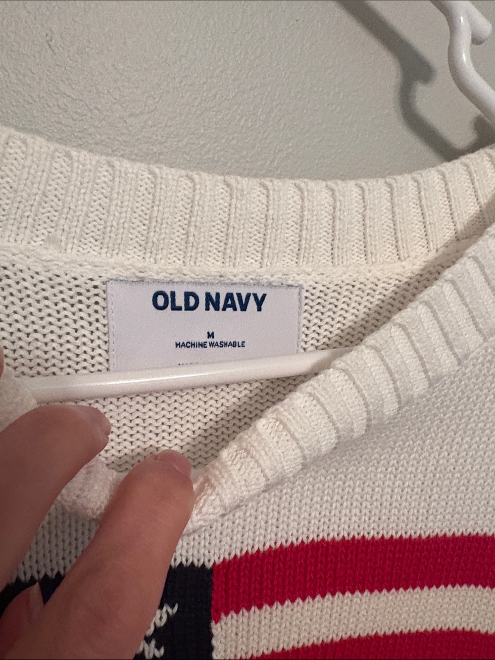Old Navy Flag Sweater in White - Picture 3 of 4